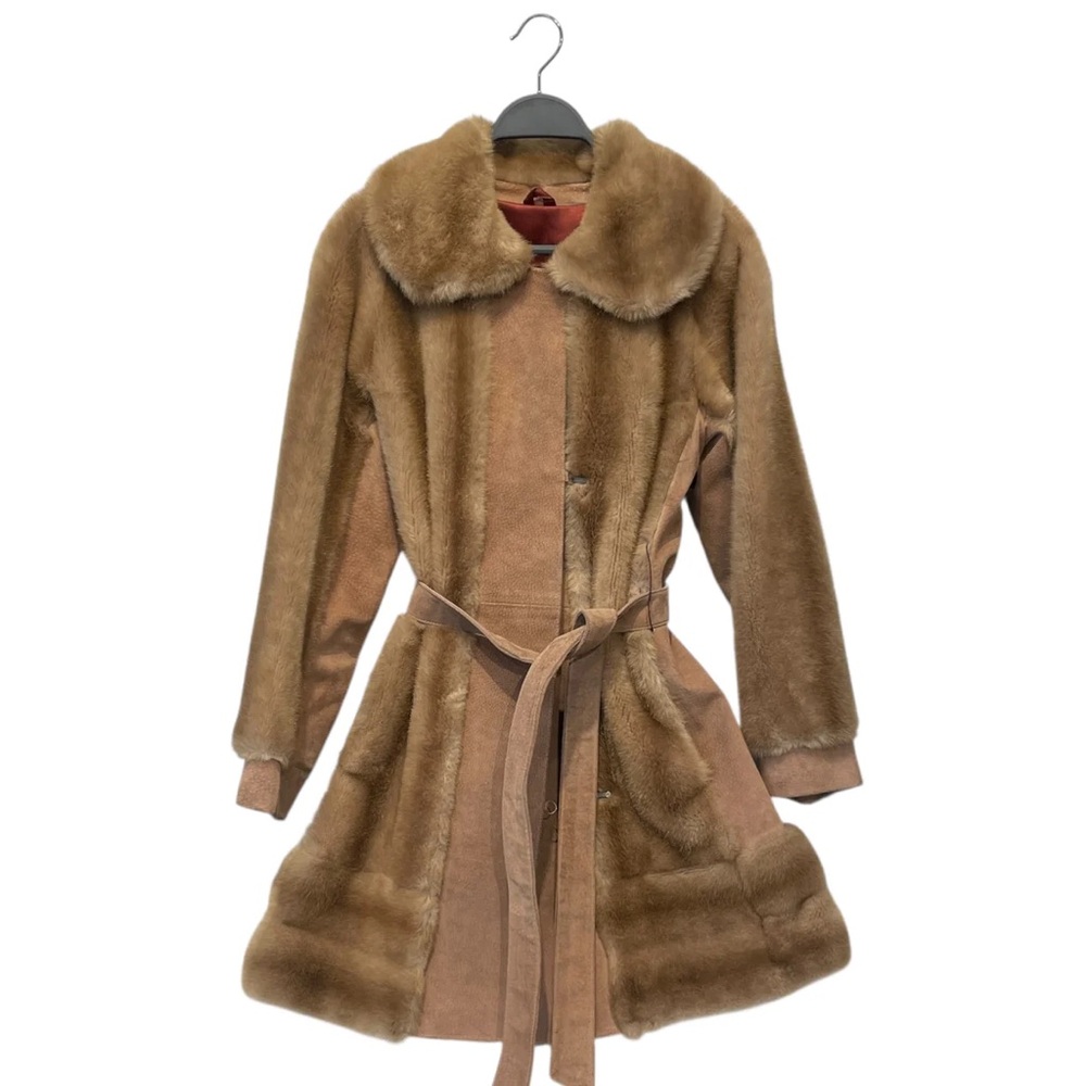 Elegant Brown Faux Fur Women's Coat